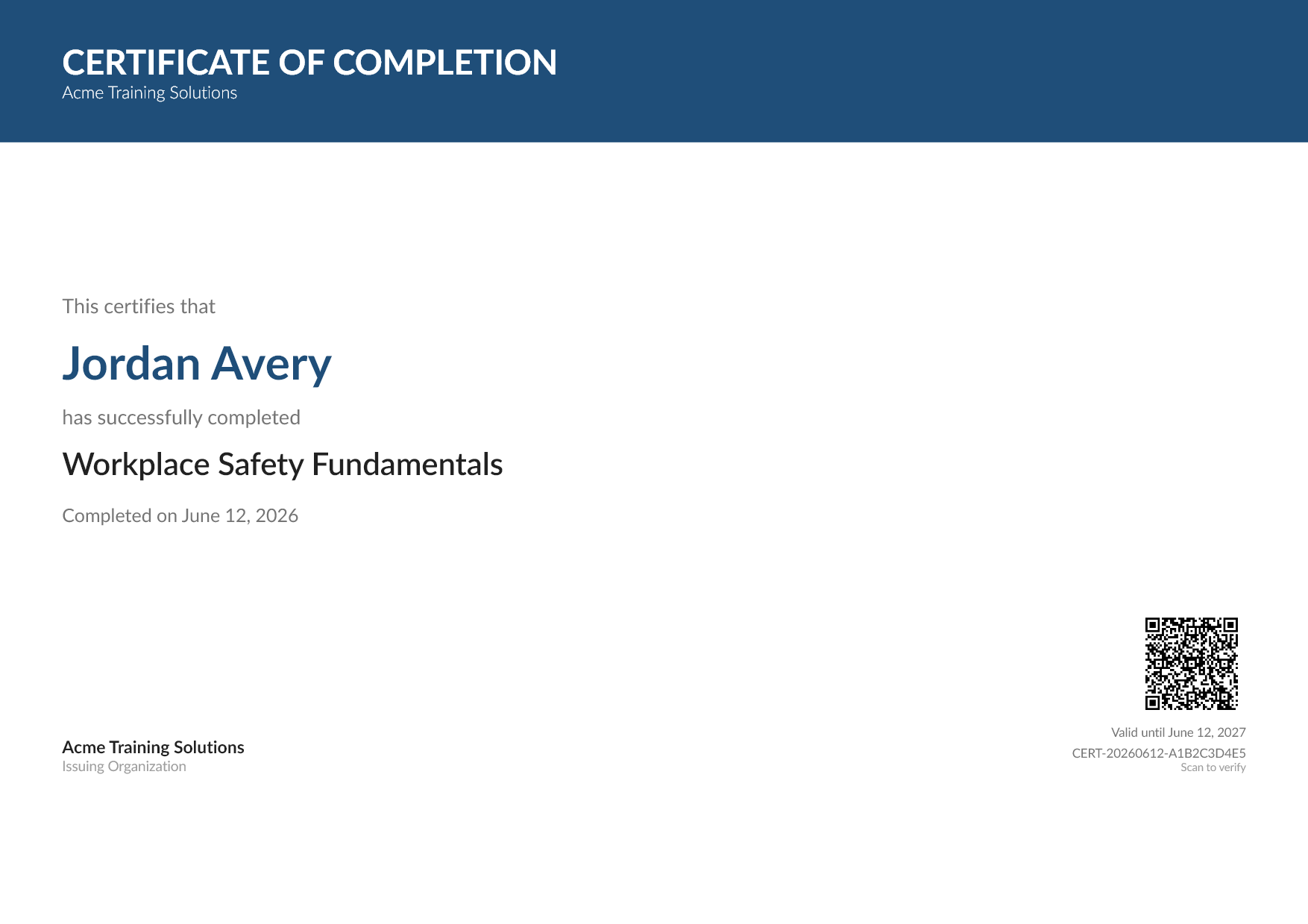 Modern certificate template